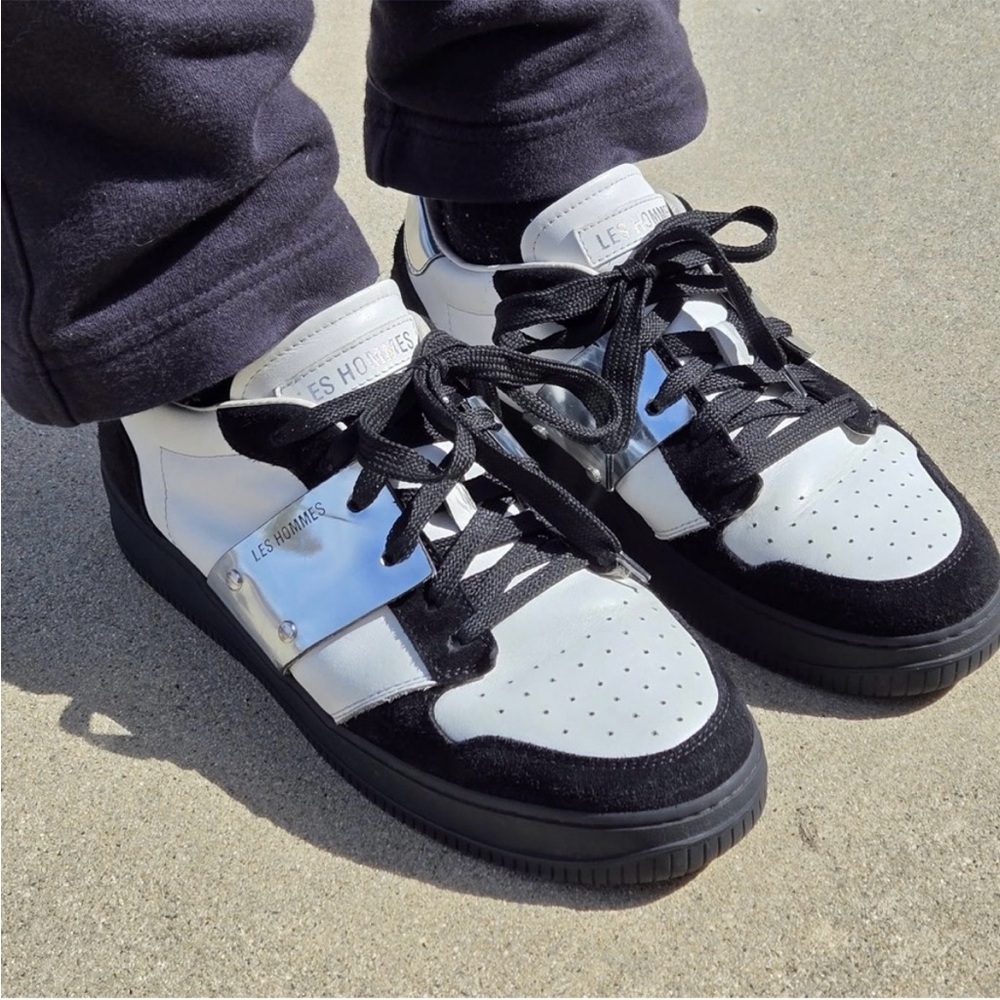 Les Hommes Black and White Men's Sneakers EU Size 42 US 9